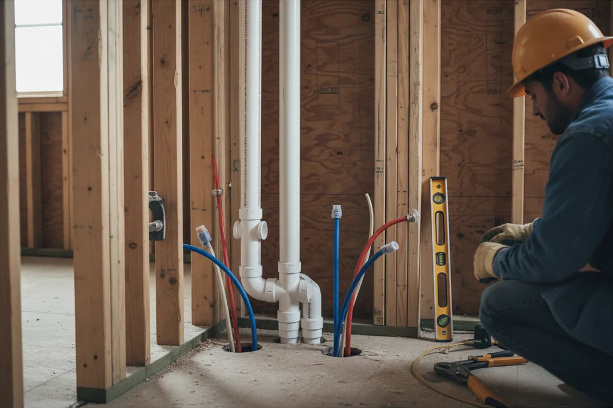 Drain and supply rough-in during Toilet Repair and Installation in Springfield